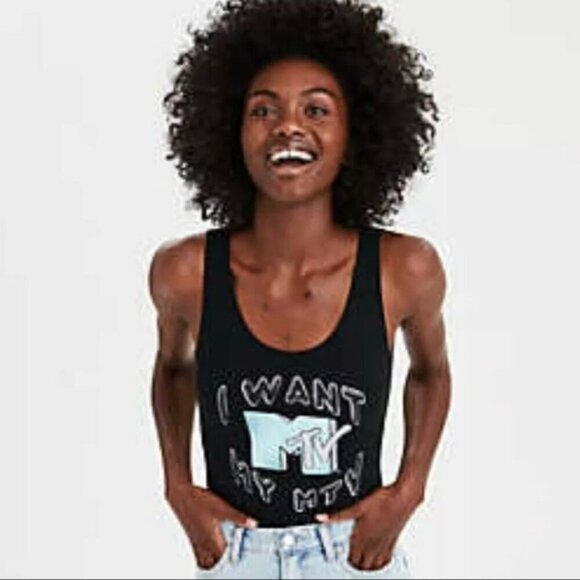 American Eagle Outfitters Tops - American Eagle x MTV I Want My MTV crop tank S